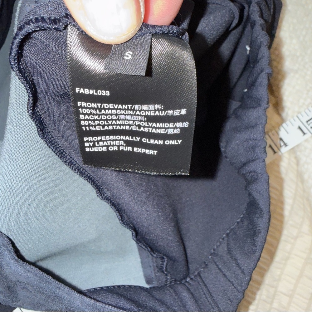 Lafayette 148 NY Navy Blue Stretch Lambskin Front Ankle Zip Slim Pants 4/6 - Picture 3 of 7